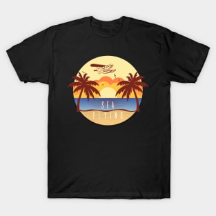 Vintage plane travel. Retro travel badge T-Shirt